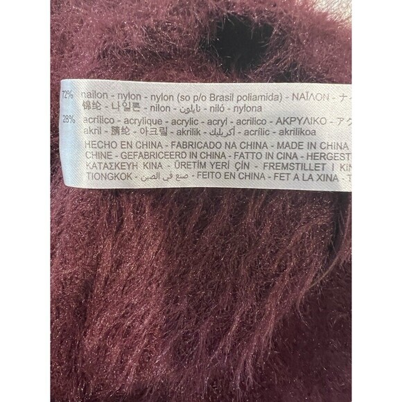 NWT Zara Burgundy Soft Feel Fuzzy Crop Spaghetti Strap Y2K Tank Top Size Large - Picture 5 of 5